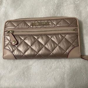 MZ Wallace Rose Gold Long Crosby Wallet NWOT
